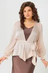 Блузка Fita 20763 Туника с поясом пудра