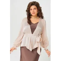 Блузка Fita 20763 Туника с поясом пудра
