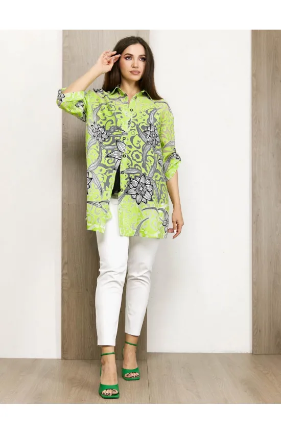 Блузка Condra Deluxe 16187 зеленый-черный