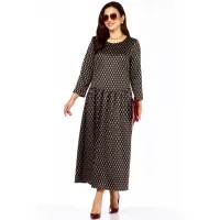 Платье Taita Plus 2526-3 т.шоколад + беж