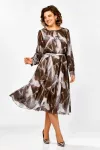 Платье Swallow 876.2 коричнево- серый принт