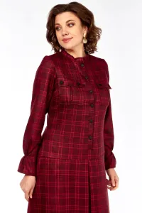 Платье Celentano 5078 бордовая клетка