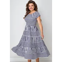 Платье Solomea Lux 702А синий в полоску