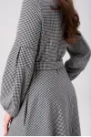 Платье Your Size 2269/164 Черно-белый в «гусиную лапку»