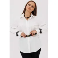 Блузка Mislana 12412 белый(отделка кружево) Блузка Mislana 12412 белый(отделка кружево)