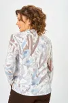 Кофта Swallow 883.1 молочный, принт «бежево-голубые тропические листья» Кофта Swallow 883.1 молочный, принт «бежево-голубые тропические листья»