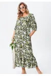Платье Your Size 2255/170 Цветочный принт на черном