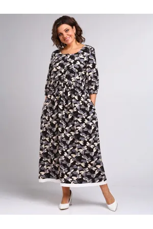 Платье Your Size 2252/170 Стрекозы на черном