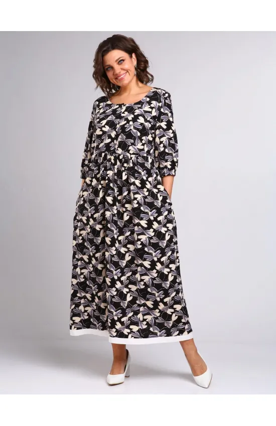 Платье Your Size 2252/170 Стрекозы на черном