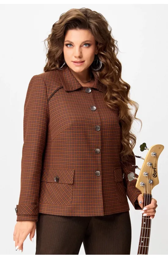 Пиджак Fita 20752 Венциана терракот + коричневый