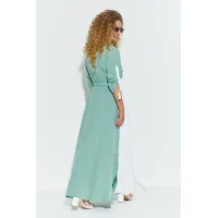 Платье Euromoda 691 бирюзовый белый