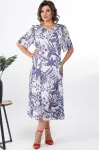 Платье Alani 2373 белый + фиолетовый