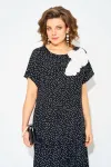 Платье Лилиана 1528 черный в белый горох