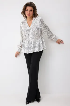 Блузка Begimoda 4146 круги на белом