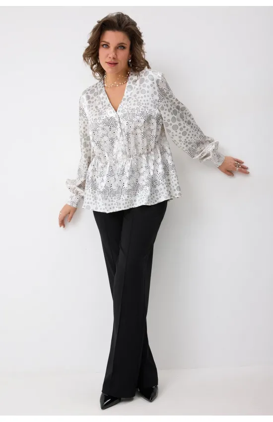 Блузка Begimoda 4146 круги на белом