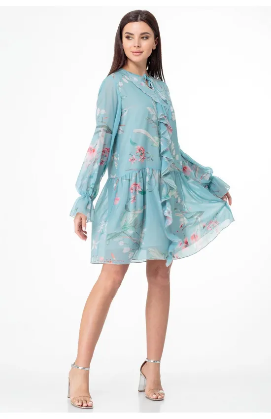 Платье Anelli 1019 бирюзовый Платье Anelli 1019 бирюзовый