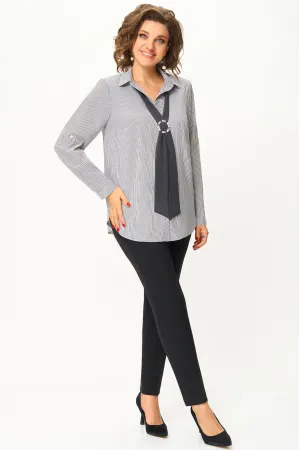 Блузка Дали 4611 серая полоска
