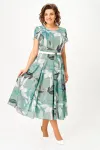 Платье Swallow 843.6 мятный/принт «тропические листья»