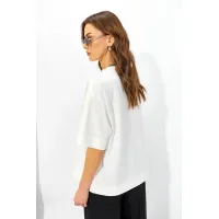 Майка Люше 4341 молоко+черный