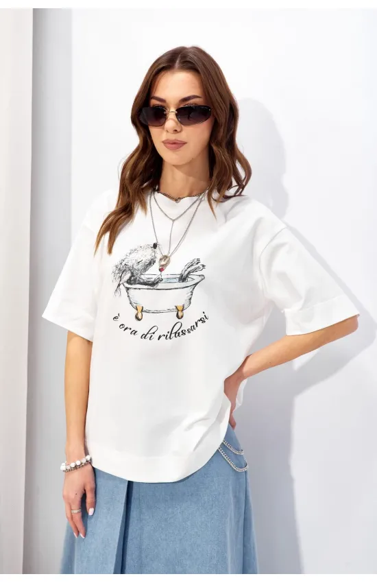 Майка Люше 4341 молоко +цвет