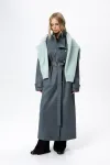 Плащ Pirs 6214 серо-бирюзовый Плащ Pirs 6214 серо-бирюзовый