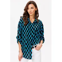 Блузка Vizavi 735 черно+голубой