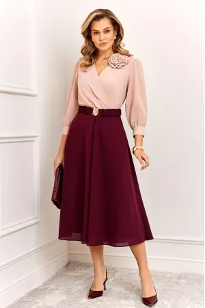 Платье Agatti 6001 Бежево-винный