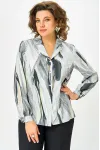 Блузка Swallow 772.5 Принт  серо-бежевые разводы