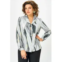 Блузка Swallow 772.5 Принт  серо-бежевые разводы
