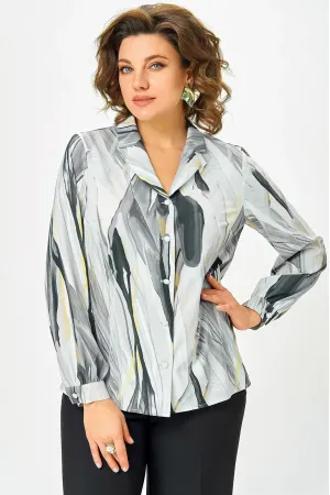 Блузка Swallow 772.5 Принт  серо-бежевые разводы