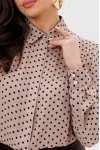 Блузка Mislana 1149 бежевая/горошки Блузка Mislana 1149 бежевая/горошки