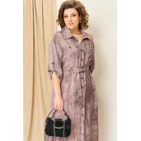 Платье Volna 1408 серо-персиковый