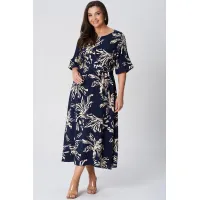 Платье Lenata 16508 синий в рисунок