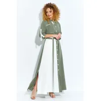 Платье Euromoda 691 хаки белый