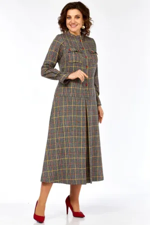 Платье Celentano 5077 серая клетка