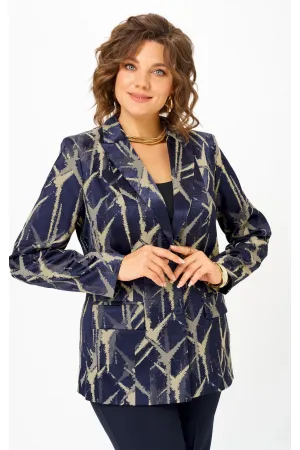 Пиджак Белэльстиль 412-314 синий+золото