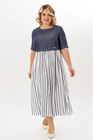 Платье Michel Chic 2197 деним, полоска
