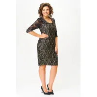 Платье Solomea Lux 944Б черный с золотистым