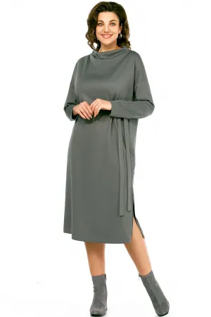 Платье Ольга Стиль С976 серо-зеленый
