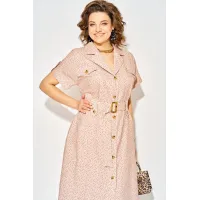 Платье Лилиана 1521 кофе+горох