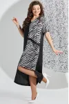 Платье Mira Fashion 5533 черный с принтом зебра