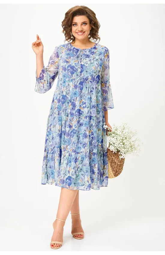 Платье Lady Style Classic 3007 Синие тона