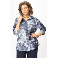 Блузка Белэльстиль 877-326 синий принт Блузка Белэльстиль 877-326 синий принт