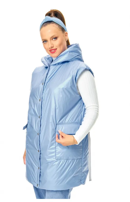 Жилет T&n 7736 голубой перламутр.