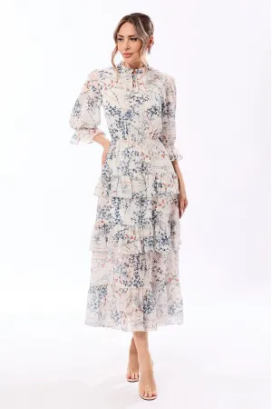 Платье Golden Valley 4919-1 бело-синий