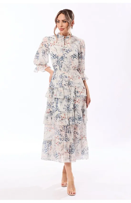 Платье Golden Valley 4919-1 бело-синий