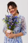 Платье Anelli 1605 аквамариновый пион