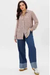 Блузка Mislana 1149 бежевая/горошки Блузка Mislana 1149 бежевая/горошки