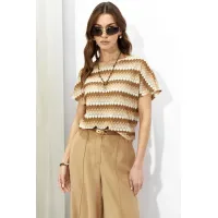 Майка Люше 4350 оттенки бежево-коричневый