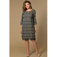 Платье Lady Style Classic 1458/2 Темно-синий с бежевым